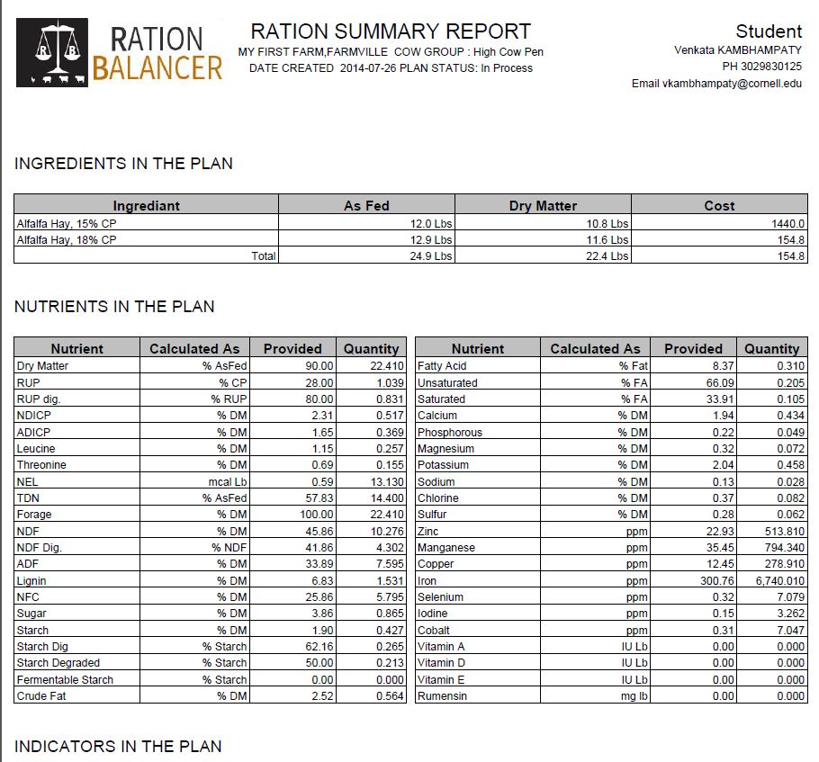 Ration Balancer Ration Balancing Simplified and Delivered Anywhere